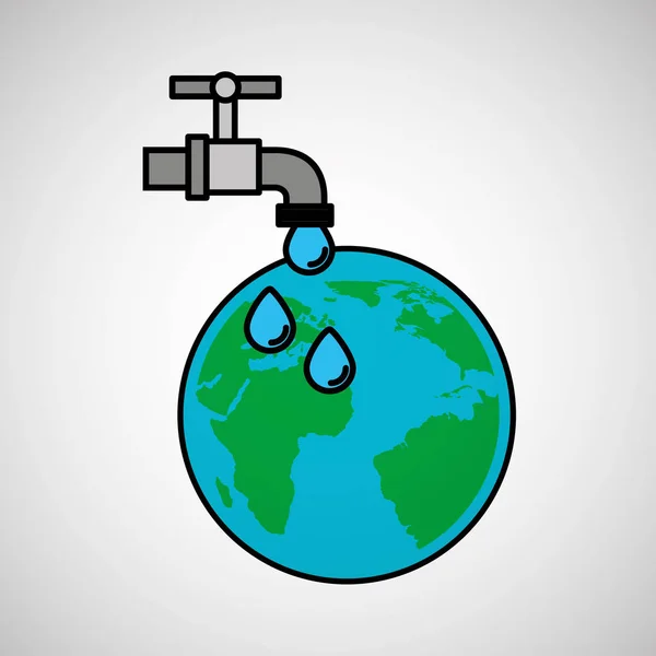 Globe wereld water eco milieu conceptontwerp — Stockvector