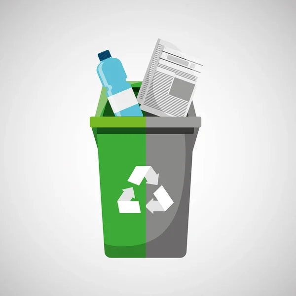 Bac de recyclage icône de sélection des déchets — Image vectorielle