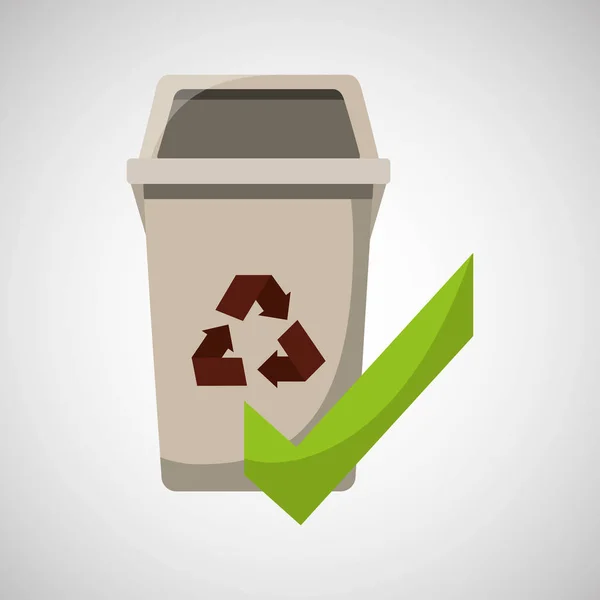 Recycelter Mülleimer ok Symbol — Stockvektor