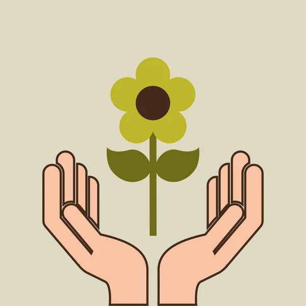 Çevre çiçek doğa el Bakımı — Stok Vektör