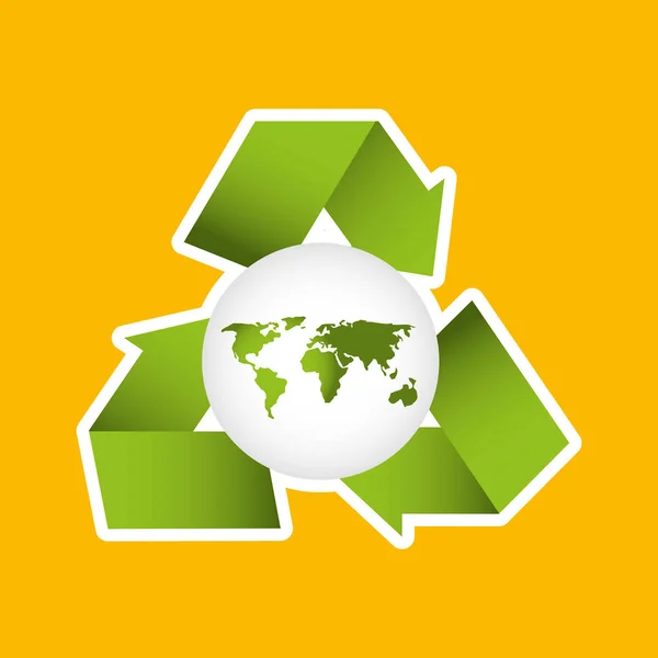 Globe earth milieu eco pictogram ontwerp — Stockvector