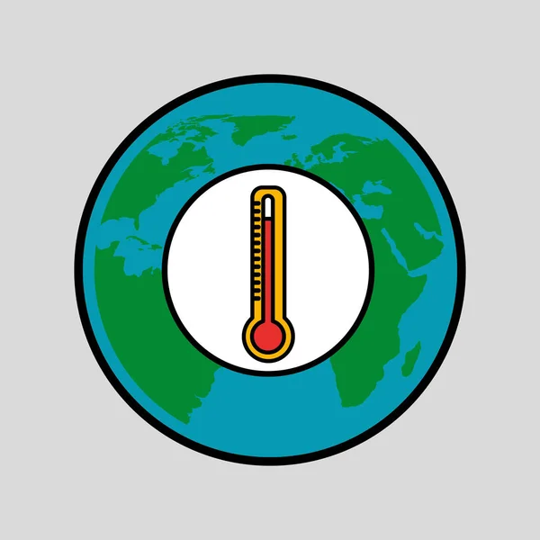 Ikon konsep lingkungan global pemanasan - Stok Vektor