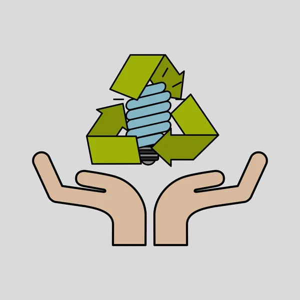 Bulwa energia eko recykling graficzny koncepcja — Wektor stockowy