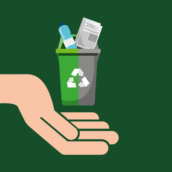 Recycling bin vuilnis pictogram selectie — Stockvector