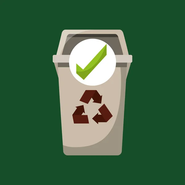 Recyklingu śmieci można ok ikona — Wektor stockowy