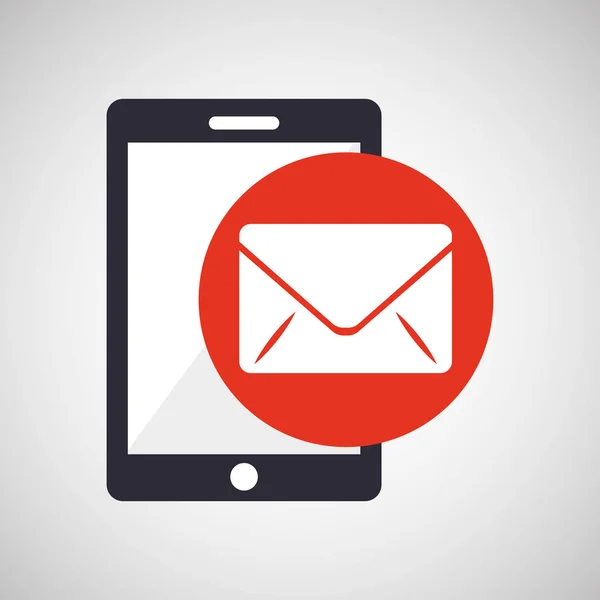 Tablet hand houdt met de e-mail-envelop — Stockvector