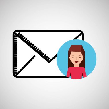 karakter el çizmek e-posta zarf simgesi tasarım