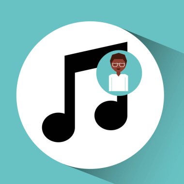 Kız gözlük simge müzik grafik