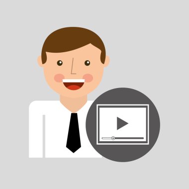 mutlu bir adam simgesi oynamak sosyal ağ tasarımı