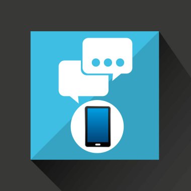 Smartphone kabarcık sohbet sosyal ağ ortam simgesi