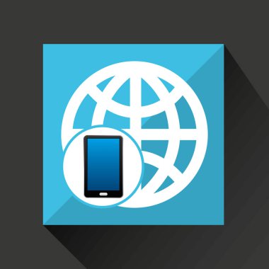 Smartphone küresel sosyal ağ ortam simgesi
