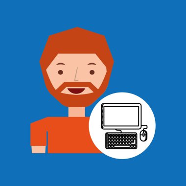 Charatcer el çizmek bilgisayar simgesini grafik