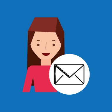 karakter el çizmek e-posta zarf simgesi tasarım