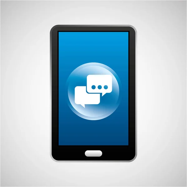 Smartphone bubble chat social network media icon — Stock Vector