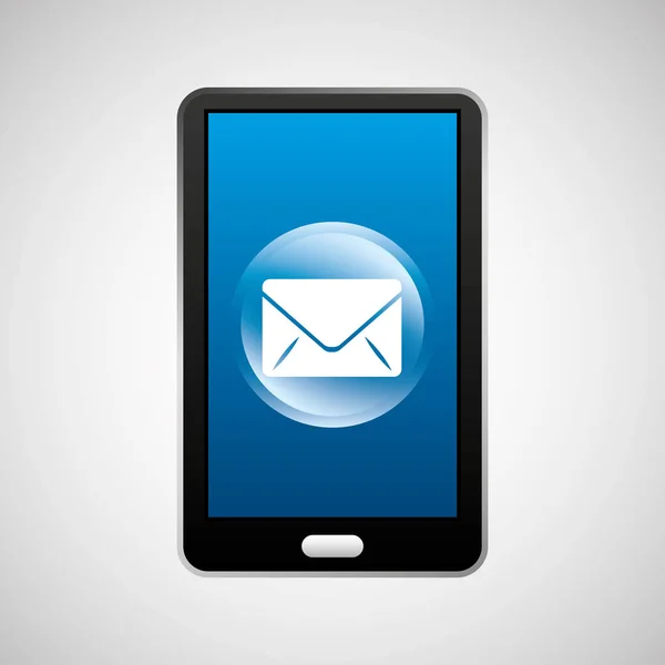 Smartphone e-mail sociale media netwerkpictogram — Stockvector