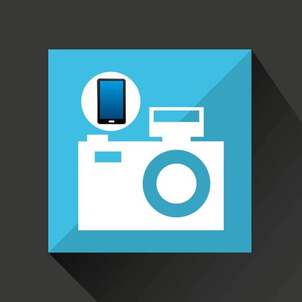Smartphone camera sociale media netwerkpictogram — Stockvector