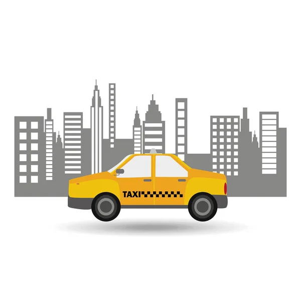 Taxi bilen staden broderiets grafik — Stock vektor