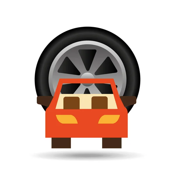 Coche rueda delantera icono diseño — Vector de stock