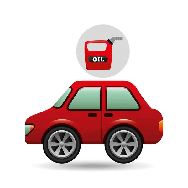 Araba galon petrol kırmızı simge — Stok Vektör