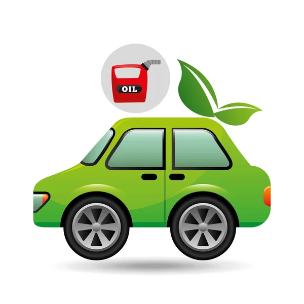 Eco auto olie busje pictogram — Stockvector