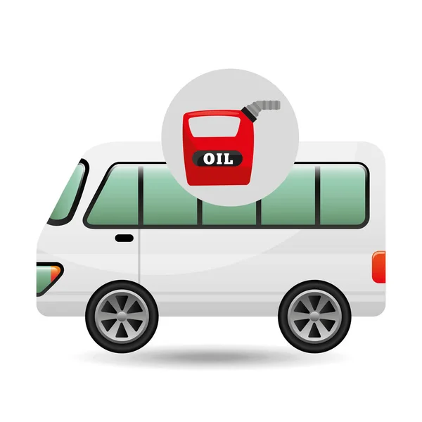 Bus white canister oil — Stock Vector