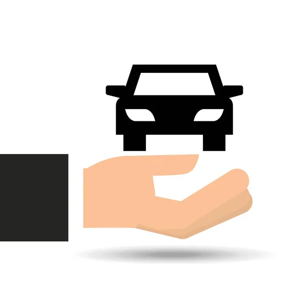 Assurance auto main tenant icône graphique — Image vectorielle