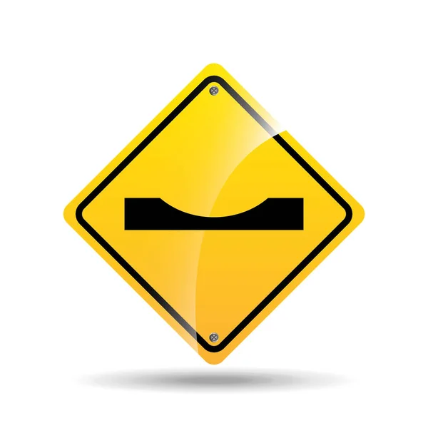 Sinal de estrada ícone de aviso — Vetor de Stock