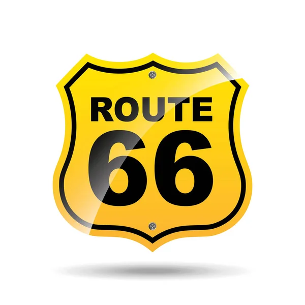 Road sign route 66 icon — Stock Vector