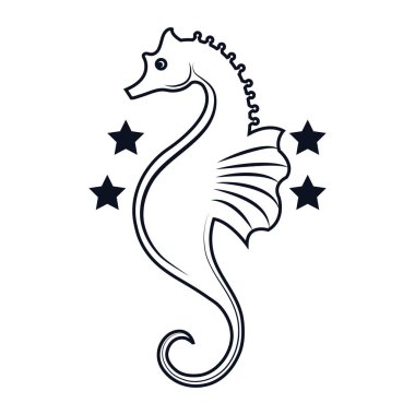 deniz atı izole simgesi