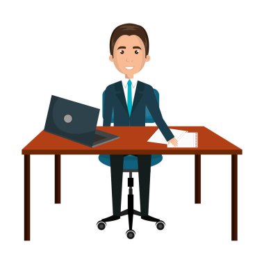 ofiste çalışan işadamı karakter
