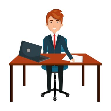 ofiste çalışan işadamı karakter