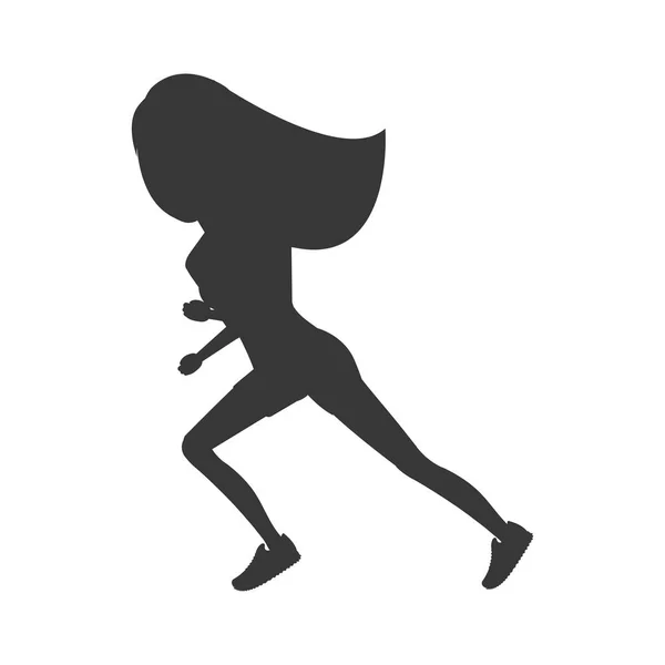 Mujer corriendo carácter atleta — Vector de stock