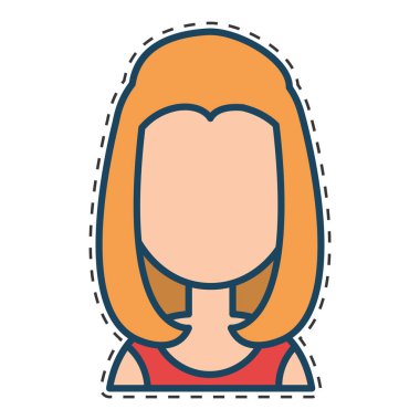 kadın karakter Kesme hattı ile