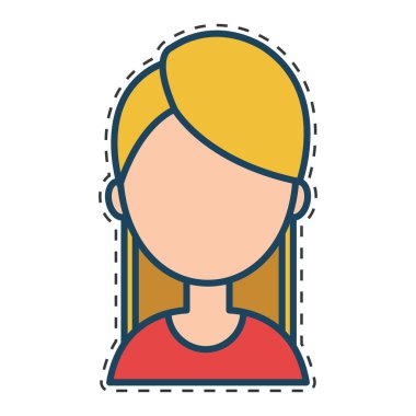 kadın karakter Kesme hattı ile