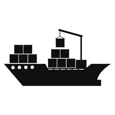 Kargo gemisi siluet simge