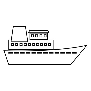 cruise gemi silueti izole simgesi