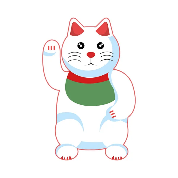 Katt lycka japansk kultur — Stock vektor