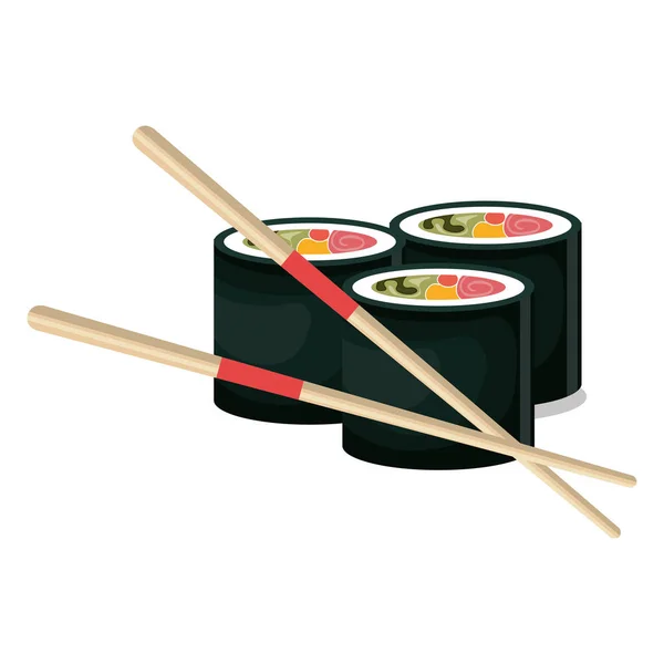 Рулони сучі японська їжа — стоковий вектор