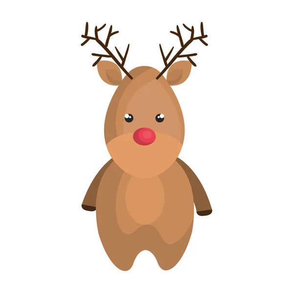 Merry christmas reindeer pictogram — Stockvector