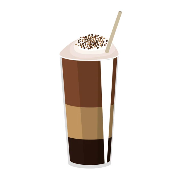 Delicioso café helado aislado — Vector de stock