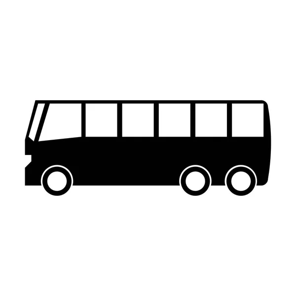 Icono de silueta de transporte de autobús — Vector de stock