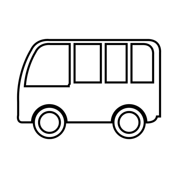 Icona della silhouette di trasporto autobus — Vettoriale Stock