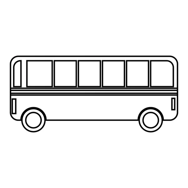 Bus transport silhouette icon — Stock Vector