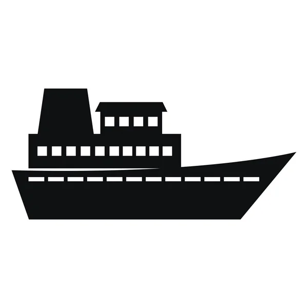 Cruise hajó silhouette elszigetelt ikon — Stock Vector