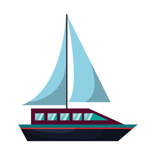 Vela barco aislado icono — Archivo Imágenes Vectoriales