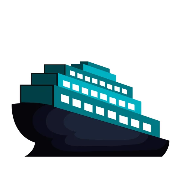 Cruise ship siluett isolerade ikonen — Stock vektor