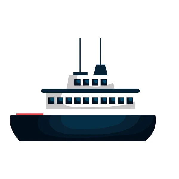 Cruise schip silhouet geïsoleerde pictogram — Stockvector