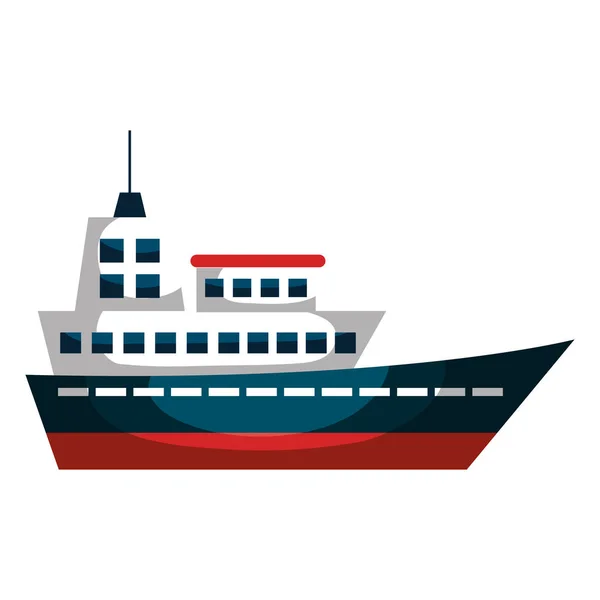 Silhouette della nave da crociera icona isolata — Vettoriale Stock
