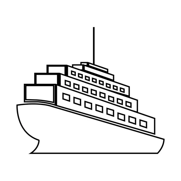 Cruise schip silhouet geïsoleerde pictogram — Stockvector