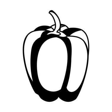 paprica taze sebze izole simgesi